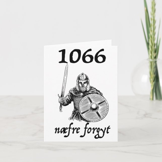 1066 Never Forget Naefre Forgyt Funny English Hist Card (Front)