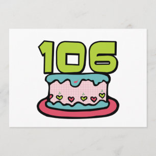 106 Year Old Birthday Cake Card