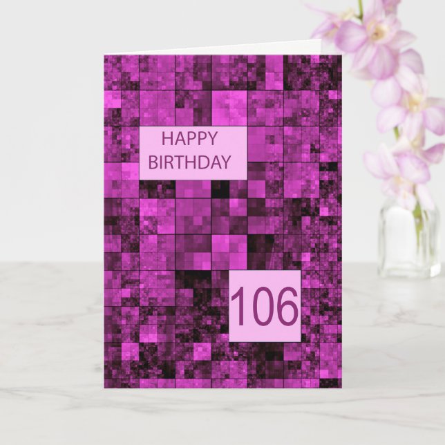 106th Birthday Birthday Pink Pattern  Card (Orchid)