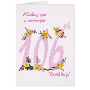106th Birthday Flower Decorated Numbers