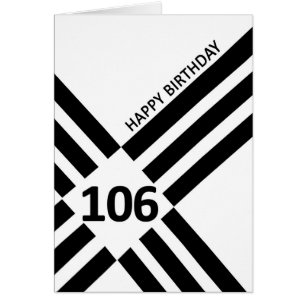 106th Diagonal Black Line Design Birthday