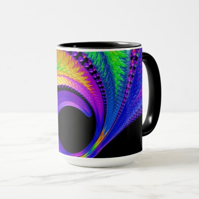108-39 metallic rainbow crescent moon mug (Front Right)
