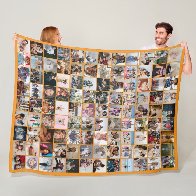 108 Photo Collage  Unique Personalised DIY Custom Fleece Blanket (In Situ)