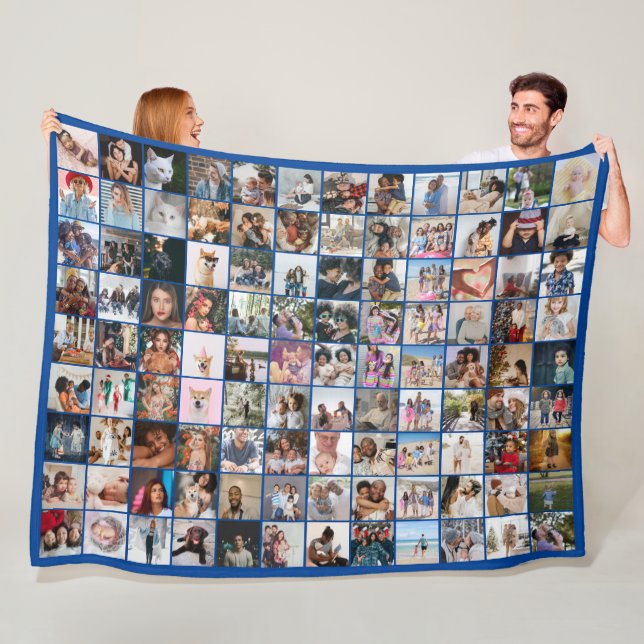 108 Photo Collage  Unique Personalised DIY Custom Fleece Blanket (In Situ)