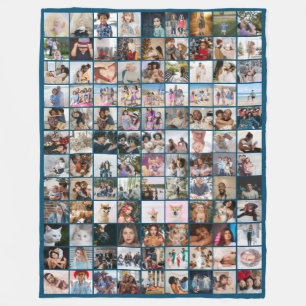 108 Photo Collage Unique Personalised DIY Custom Fleece Blanket