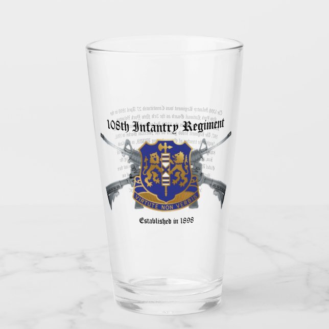 108th Infantry Regiment 16 oz Glass (Front)