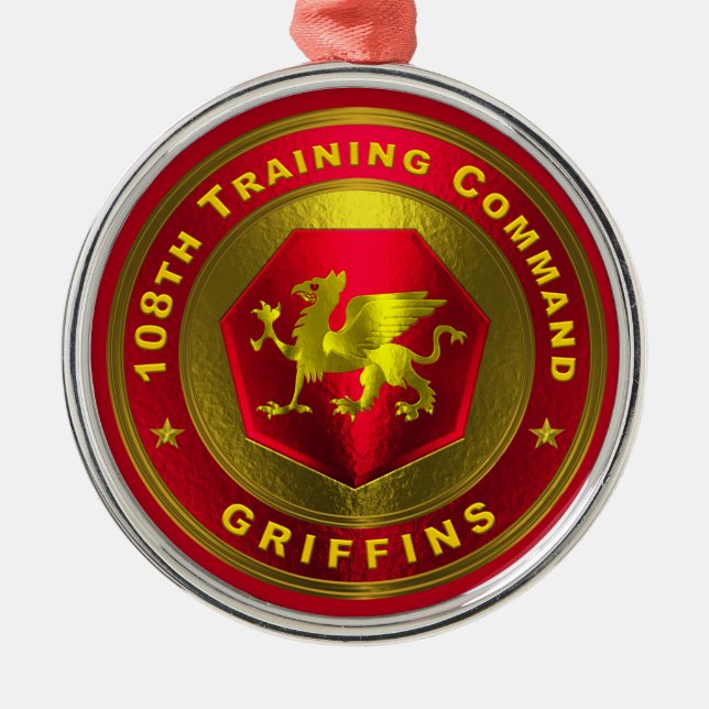 108th Training Command Christmas  Metal Tree Decoration (Front)