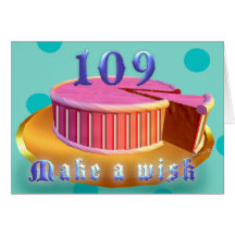 109 Birthday Greeting Cards Pink Cake stripes