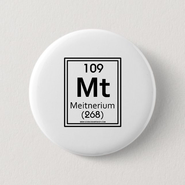 109 Meitnerium 6 Cm Round Badge (Front)