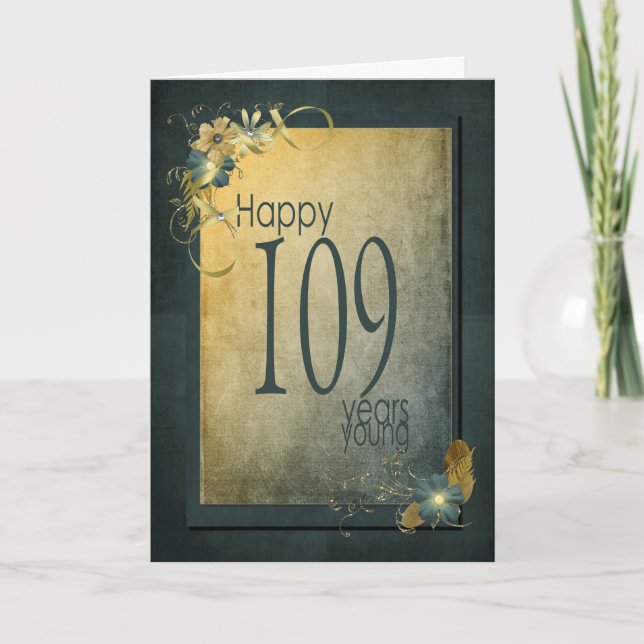 109th Birthday-vintage frame Card (Front)