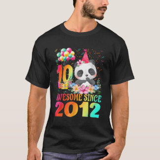 10 10Th Panda Awesome Since 2012 T-Shirt