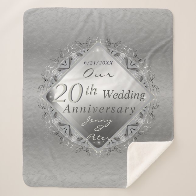10,11,20th,25th,70th Wedding Anniversary Sherpa Blanket (Front)