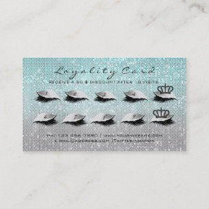 10/5 Crown  Makeup Lashes Extension Blue Grey  Loyalty Card