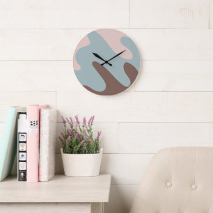 10.75" Abstract Patterned Round Acrylic Wall Clock