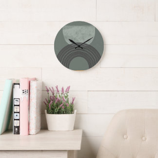10.75" Geometric Abstract Round Acrylic Wall Large Clock