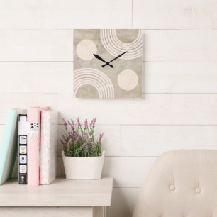 10.75" Geometric Abstract Square Acrylic Wall Clock
