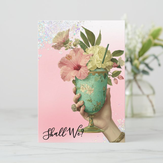 *~* 10 A101 PHOTO Ornate Cocktail BACHELORETTE  Invitation (Standing Front)