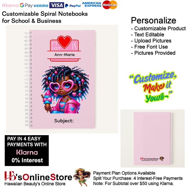 10 African American Girl Writing Supplies Students Notebook (10 African American Girl Writing Supplies Students Notebook.)