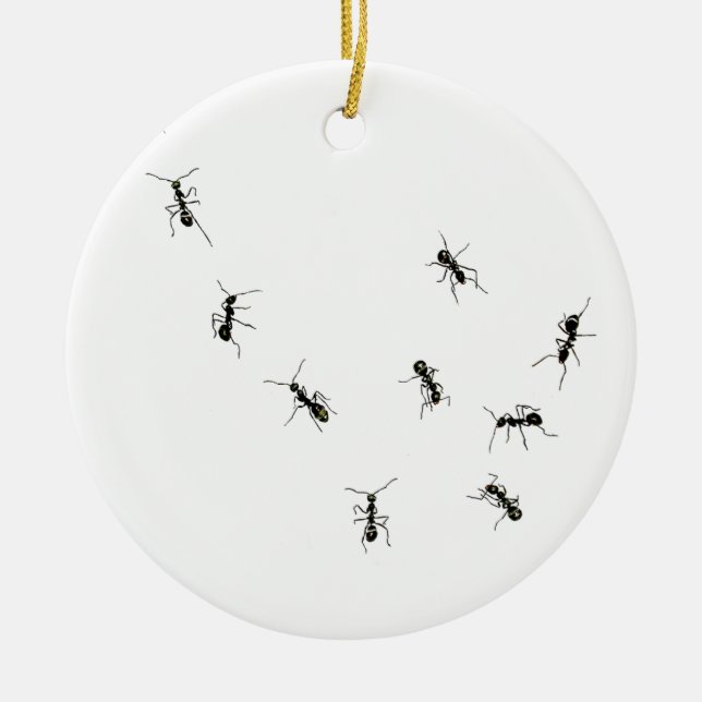 10 ants ceramic tree decoration (Front)