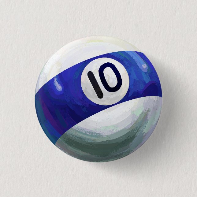 10 Ball 3 Cm Round Badge (Front)