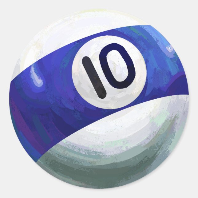 10 Ball Classic Round Sticker (Front)