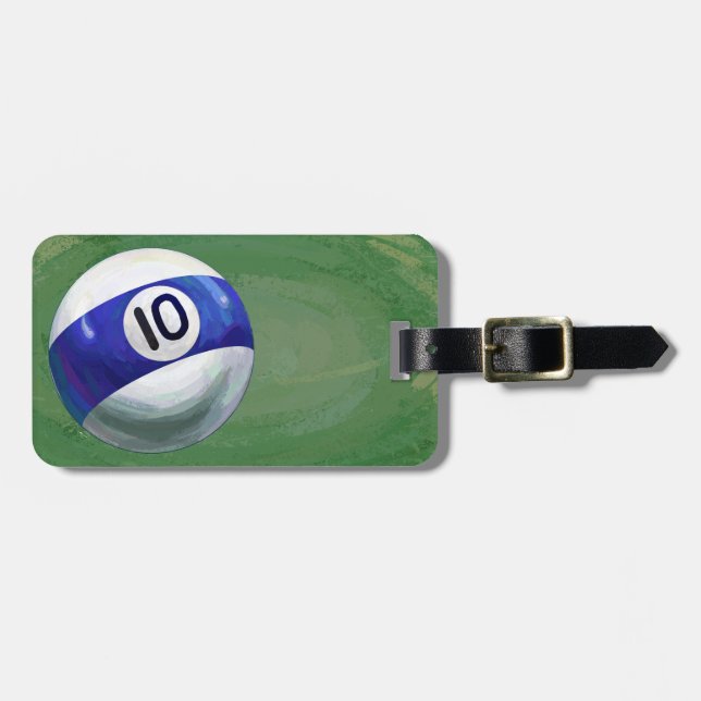 10 Ball Luggage Tag (Front Horizontal)
