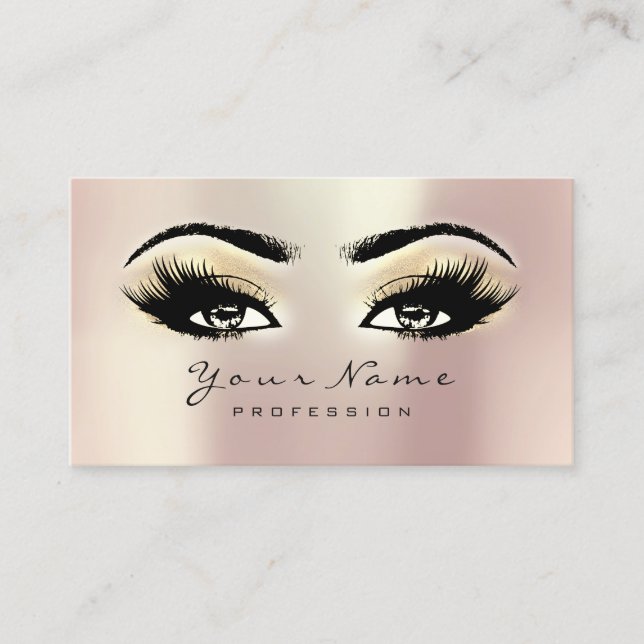 10 Beauty Salon Loyalty Card Makeup Rose Lashes (Front)