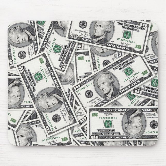 $10 Bill Money Pattern Mouse Pad (Front)