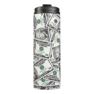 $10 Bill Money Pattern Thermal Tumbler