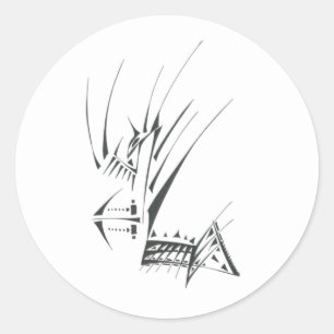 10 Black White Abstract Tribal Tattoo Art Classic Round Sticker