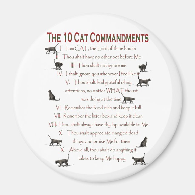 10 CAT Commandments Magnet (Front)