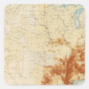 10 Coloured population 1890 Square Sticker