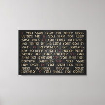 10 Commandments on Dark Wood 30" x 20" Canvas Wrap