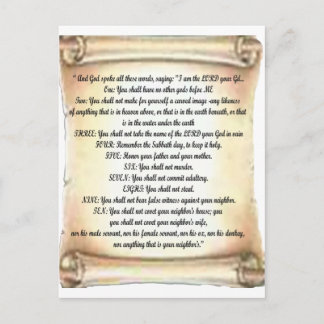 10 commandments postcard