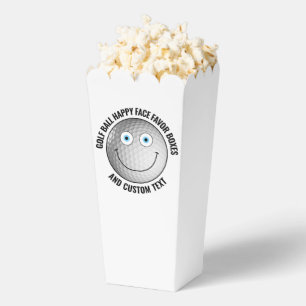 10 Custom Golf Party BLUE EYES Happy Face Popcorn Favour Box