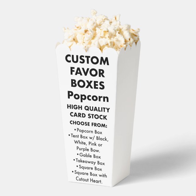 10 Custom Personalised Popcorn Favour Boxes (Popped)