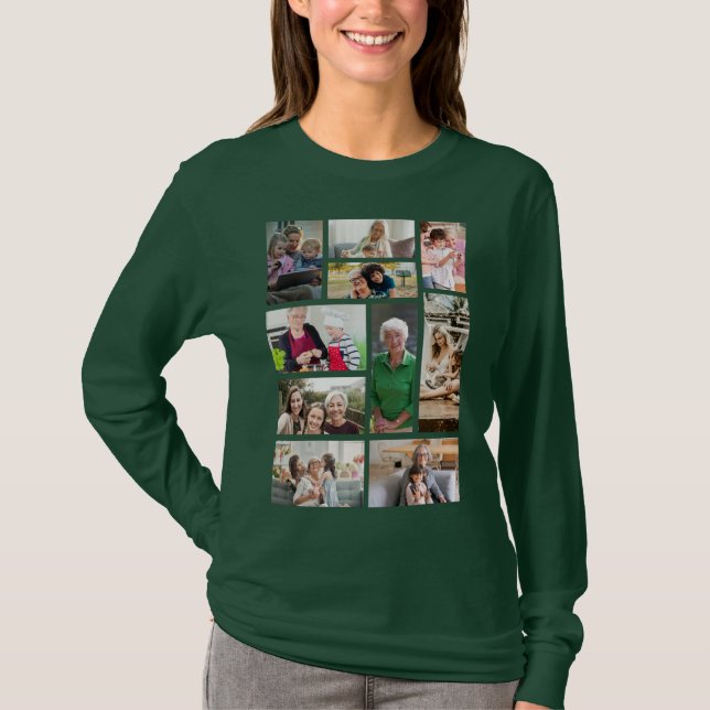 10 Custom Photo Collage T-Shirt (Front)