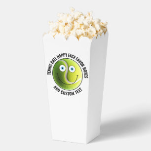 10 Custom Tennis Ball BLUE EYES Happy Face Popcorn Favour Box