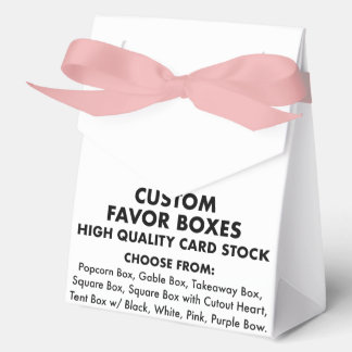 10 Custom Tent Favour Boxes with Pink Ribbon