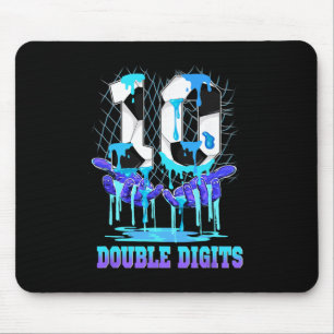 10 Double Digits 10th Birthday Boy Soccer Ice Drip Mouse Pad