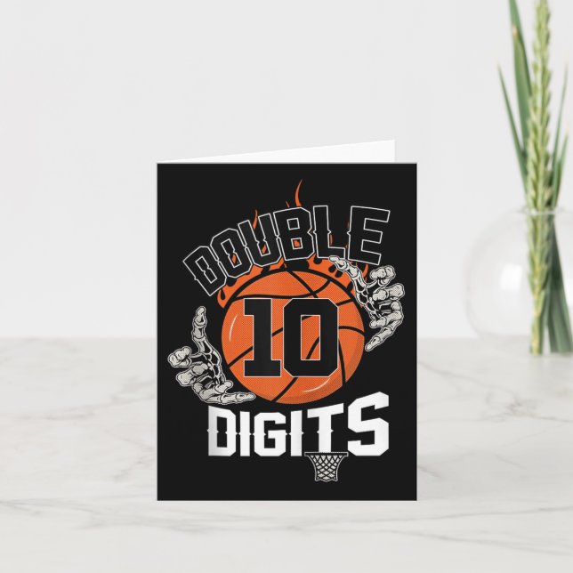 10 Double Digits Ten Basketball 10 Year Old Birthd Card (Front)