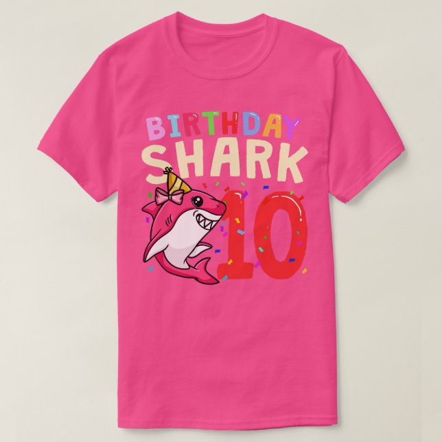 10 Geburtstag Hai T-Shirt (Design Front)