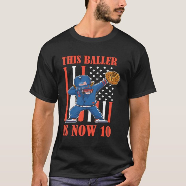 10 Happy 10Th Baseball 10Th T-Shirt (Front)