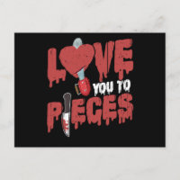 10.Horror Movie Love You To Pieces Heart Chain Saw