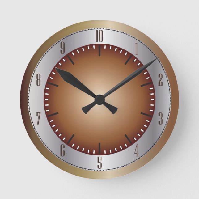 10 Hour Clock Brass and Silver (Front)
