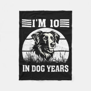 10 In Dog Years Funny 70th Birthday Dog Lover Fleece Blanket