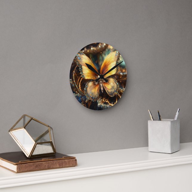 10-Inch Round Natural Wood Frame Wall Clock  (Office)