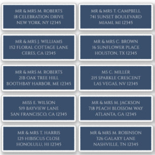 10 Individual Guest Name Address Mystical Blue
