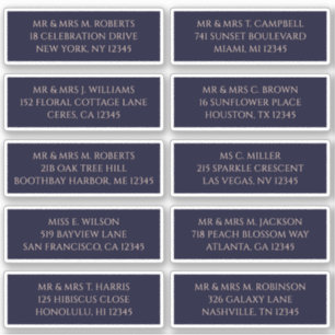 10 Individual Guest Name Address Mystical Navy