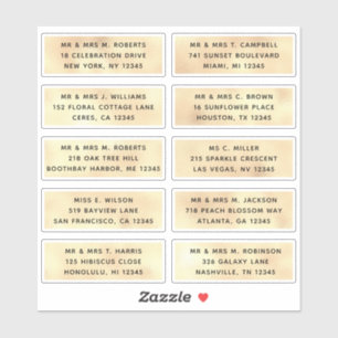 10 Individual Guest Name Address Party Wedding